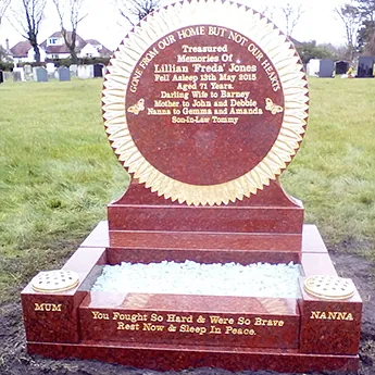 Sunflower Design Memorial Stone